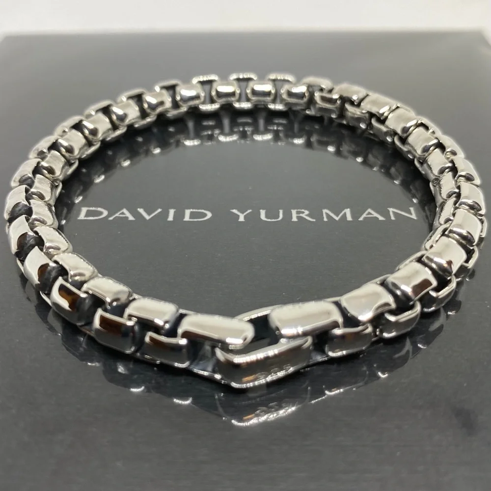 David Yurman 7mm men’s box link bracelet silver